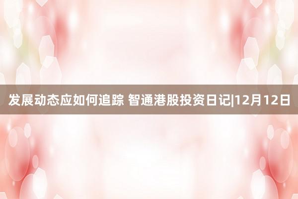 发展动态应如何追踪 智通港股投资日记|12月12日