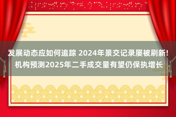 发展动态应如何追踪 2024年景交记录屡被刷新! 机构预测2025年二手成交量有望仍保执增长