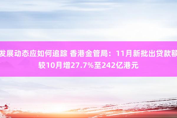 发展动态应如何追踪 香港金管局：11月新批出贷款额较10月增27.7%至242亿港元