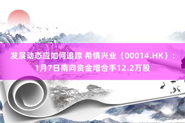 发展动态应如何追踪 希慎兴业（00014.HK）：1月7日南向资金增合手12.2万股