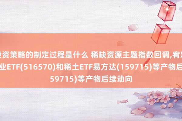 投资策略的制定过程是什么 稀缺资源主题指数回调,宥恕化工行业ETF(516570)和稀土ETF易方达(159715)等产物后续动向