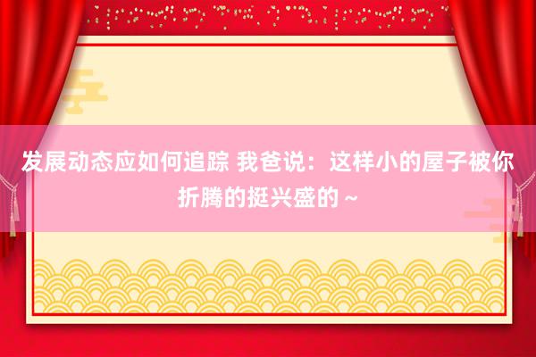 发展动态应如何追踪 我爸说：这样小的屋子被你折腾的挺兴盛的～