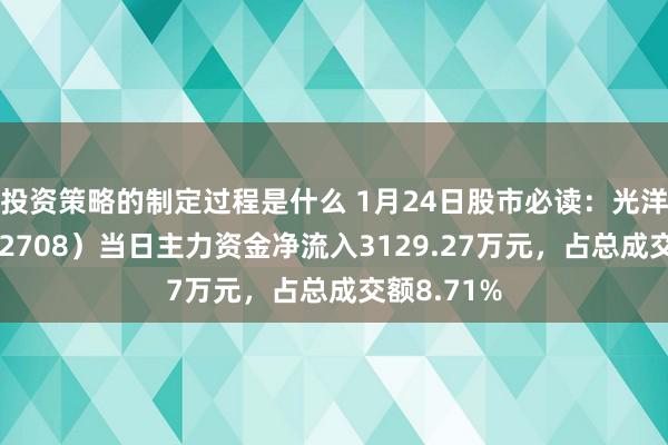 投资策略的制定过程是什么 1月24日股市必读：光洋股份（002708）当日主力资金净流入3129.27万元，占总成交额8.71%