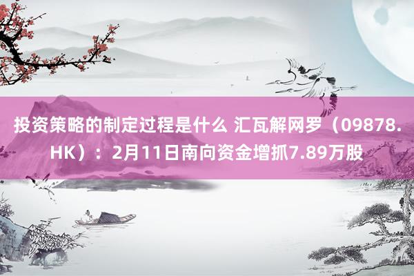 投资策略的制定过程是什么 汇瓦解网罗（09878.HK）：2月11日南向资金增抓7.89万股