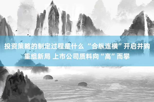 投资策略的制定过程是什么 “合纵连横”开启并购重组新局 上市公司质料向“高”而攀