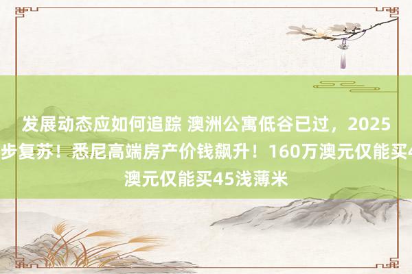 发展动态应如何追踪 澳洲公寓低谷已过，2025年将进一步复苏！悉尼高端房产价钱飙升！160万澳元仅能买45浅薄米