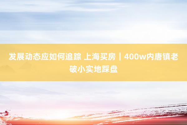 发展动态应如何追踪 上海买房｜400w内唐镇老破小实地踩盘